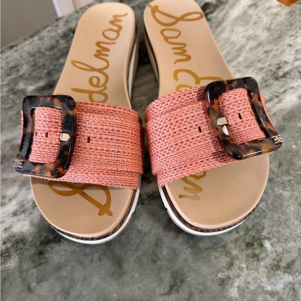 Sam Edelman Coral Slide Sandals with Tortoise Buckle